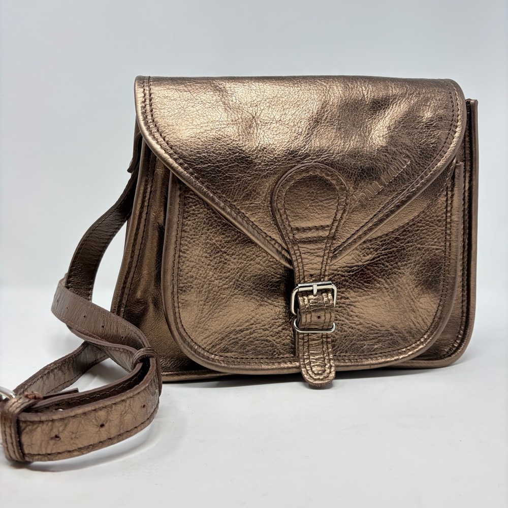 Paul Marius‎ Labesace Leather Crossbody Bag Metallic Copper Bronze